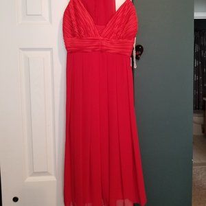 NWT Ariella Vibrant Red Cocktail Dress w/Scarf (M)
